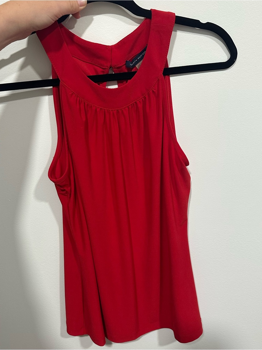 Tommy Hilfiger Red Sleeveless Halter Neck Tank